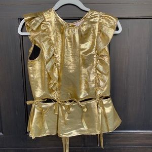 Rebecca Taylor NWT gold holiday top